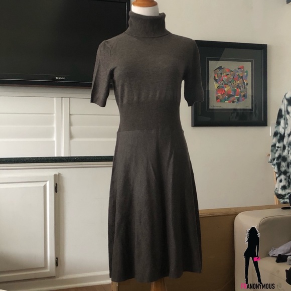 Taupe Turtleneck Sweater Dress - Picture 3 of 5